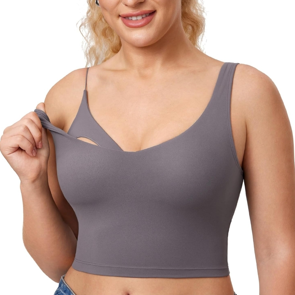 Gray MOMANDA Nursing Crop Bra